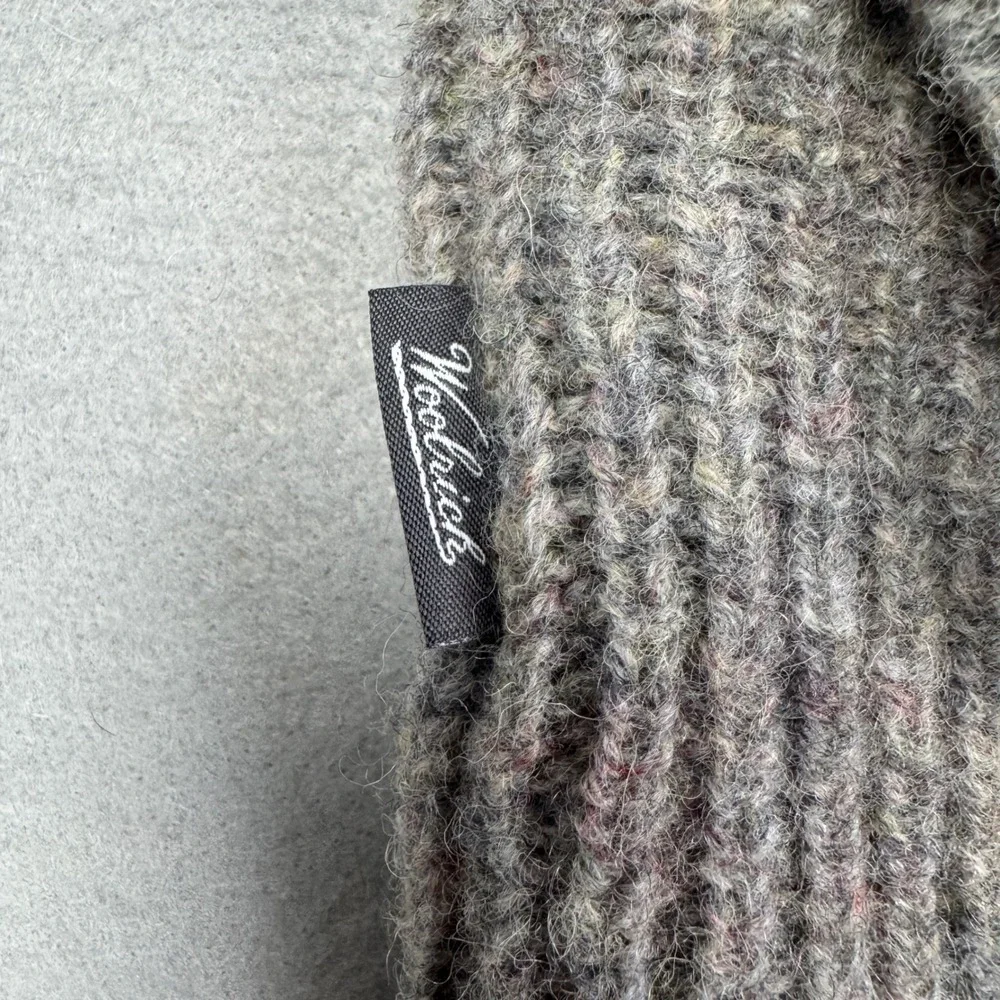Woolrich Mens Gray 100% Wool Ribbed Knit Henley Sweater Mock Neck XXL 9020 - Picture 9 of 10